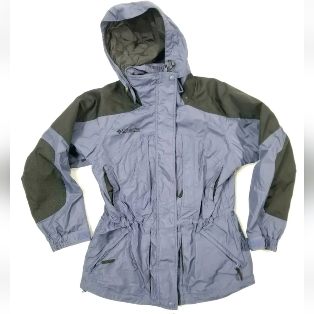 Columbia Double Whammy Shell Coat Jacket Womens M Blue Ventable Armpits